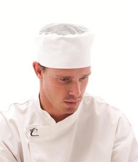 DNC Chefs Cool-Breeze Flat Top Hat with Air Flow Mesh Upper