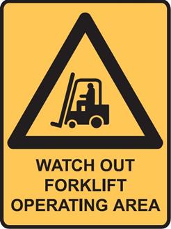 Sign FORKLIFTS OPERATING IN THIS AREA, 300x225mm Metal