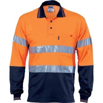 DNC Polo CottonBack HiVis Taped Long Sleeve