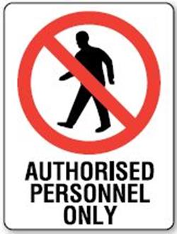 Sign Authorised Personnel Only 450x300mm Metal