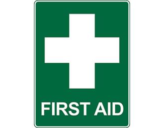 Sign FIRST AID, 300mm x 225mm Metal