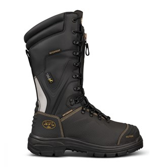 Oliver 350mm Black Laced in Zip Mining Boot - 100% Waterproof