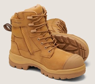 Blundstone RotoFlex Wheat Water-Resistant Nubuck 150mm Zip Sided Safety Boot
