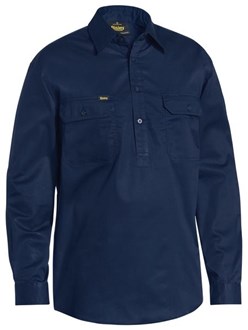 Bisley Closed Front Long Sleeve Cool Lightweight Drill Shirt