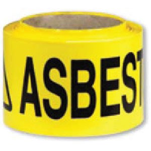 Barrier Tape Asbestos Dust Hazard, 75mm x 50mtr