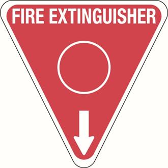 Sign FIRE EXTINGUISHER 350mm triangular polypropylene