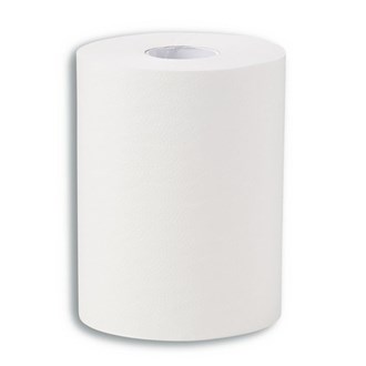 Paper Hand Towel Essentials 1 Ply Roll White 180m x80m, 16 Rolls per Carton