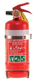 Fire Extinguisher 1KG ABE c/w Vehicle Bracket