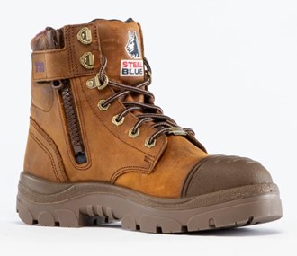 Steel Blue Ladies Argyle Water-Proof Zip-Side Ankle Safety Boot