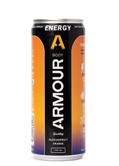 Armour Energy+ Zero Sugar Can 330ml, Pack of 6, Passion Fruit + Orange