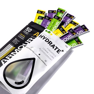 Armour Hydrate+ Hypotonic 5g Serve, 50 Sachets Mixed Pack